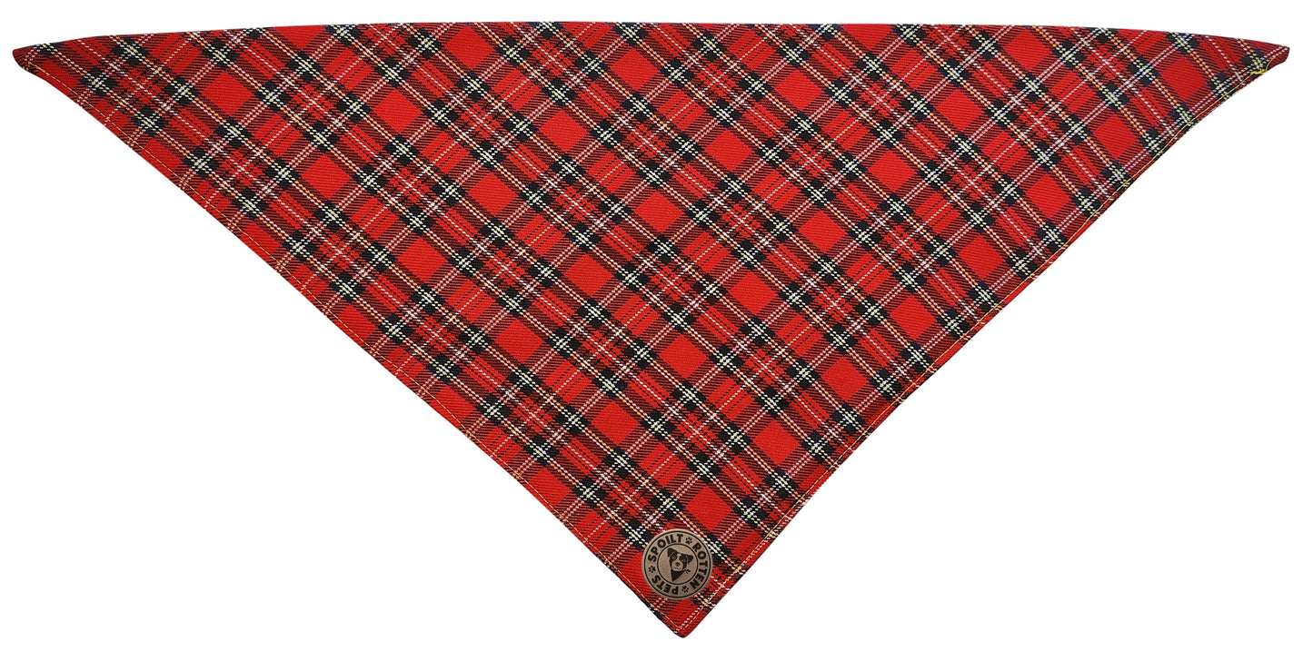 The Balmoral - Red Tartan Tied Dog Bandana