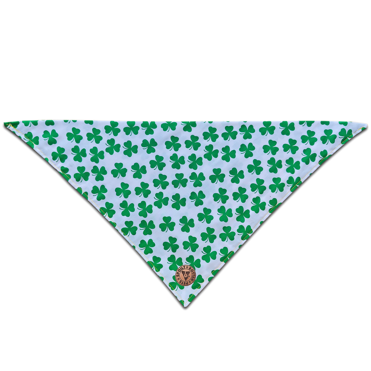 The Limerick - Shamrocks on White Tied Dog Bandana
