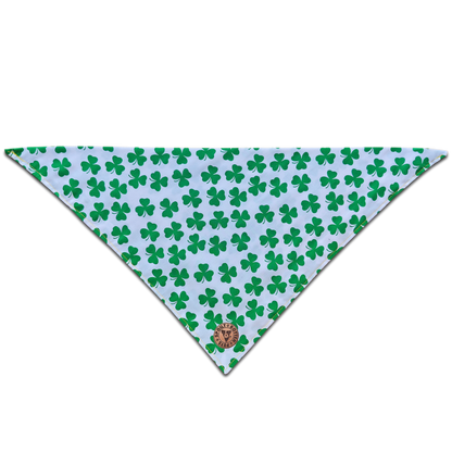 The Limerick - Shamrocks on White Tied Dog Bandana