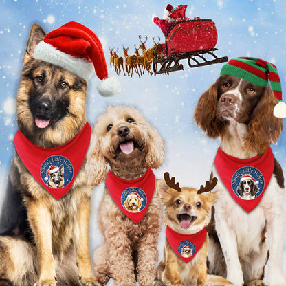 Pitbull Design Santa's Little Helper Dog Bandana
