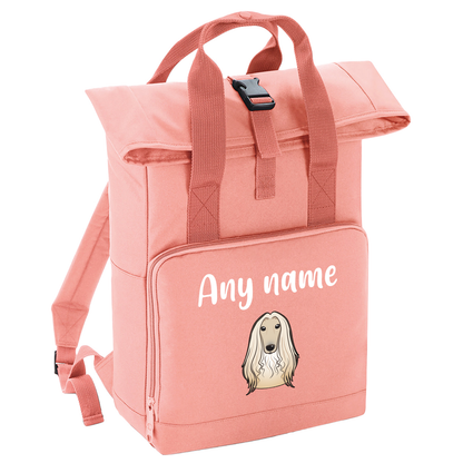 Overnighter Rucksack 14 Litres Peach Coral Any Breed Backpack With Custom Personalised Dog Name