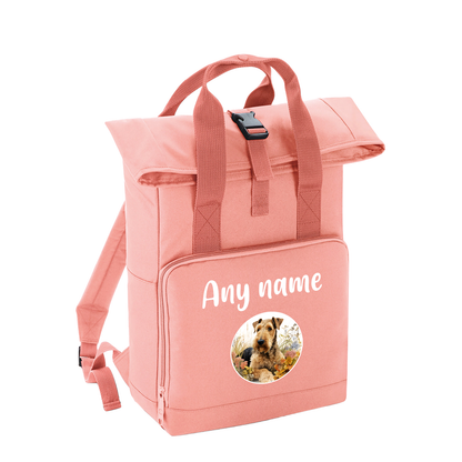 Overnighter Rucksack 14 Litres Peach Coral Wildflower Dog Breed Design