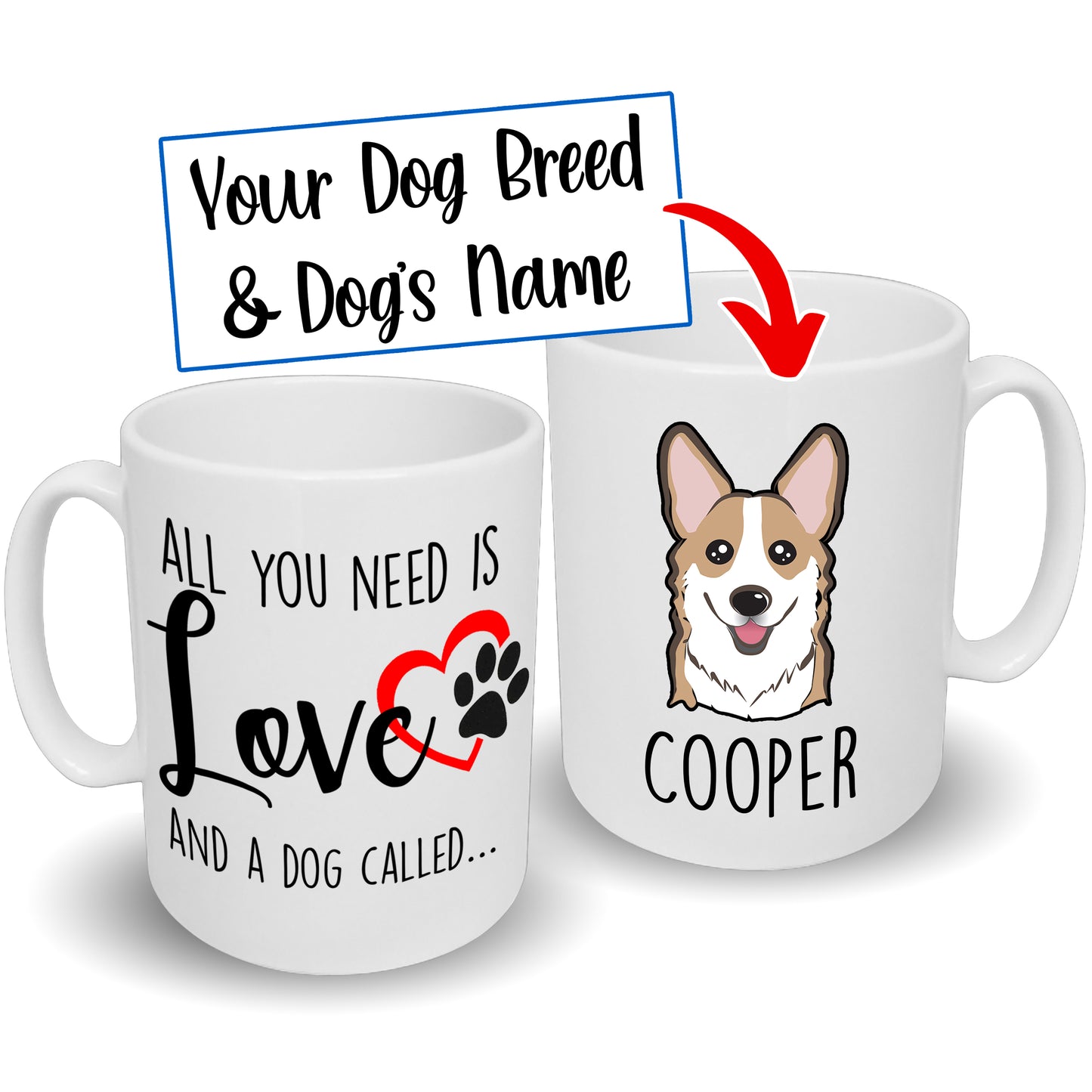 'All You Need is Love' Mug Custom Breed & Name