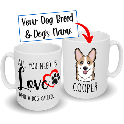'All You Need is Love' Mug Custom Breed & Name