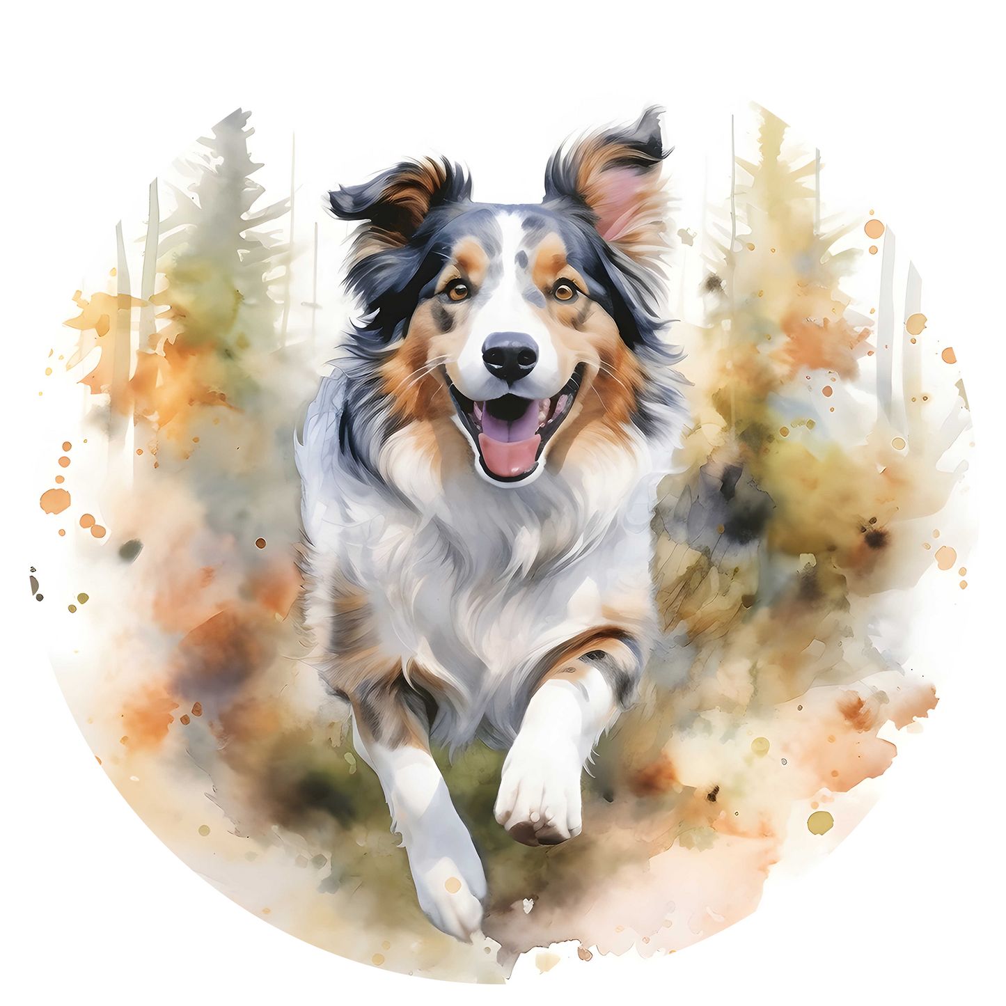 Grey Any Breed Running Woodland Dog with Personalised Name Backpack