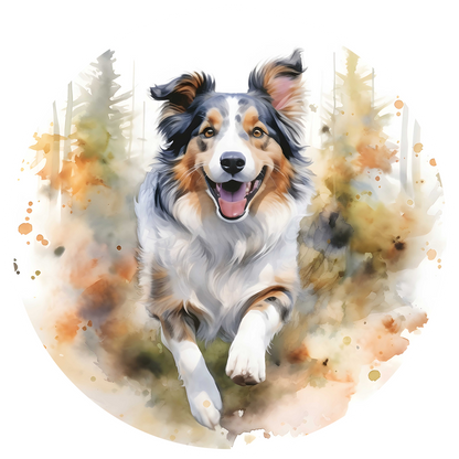 Grey Any Breed Running Woodland Dog with Personalised Name Backpack