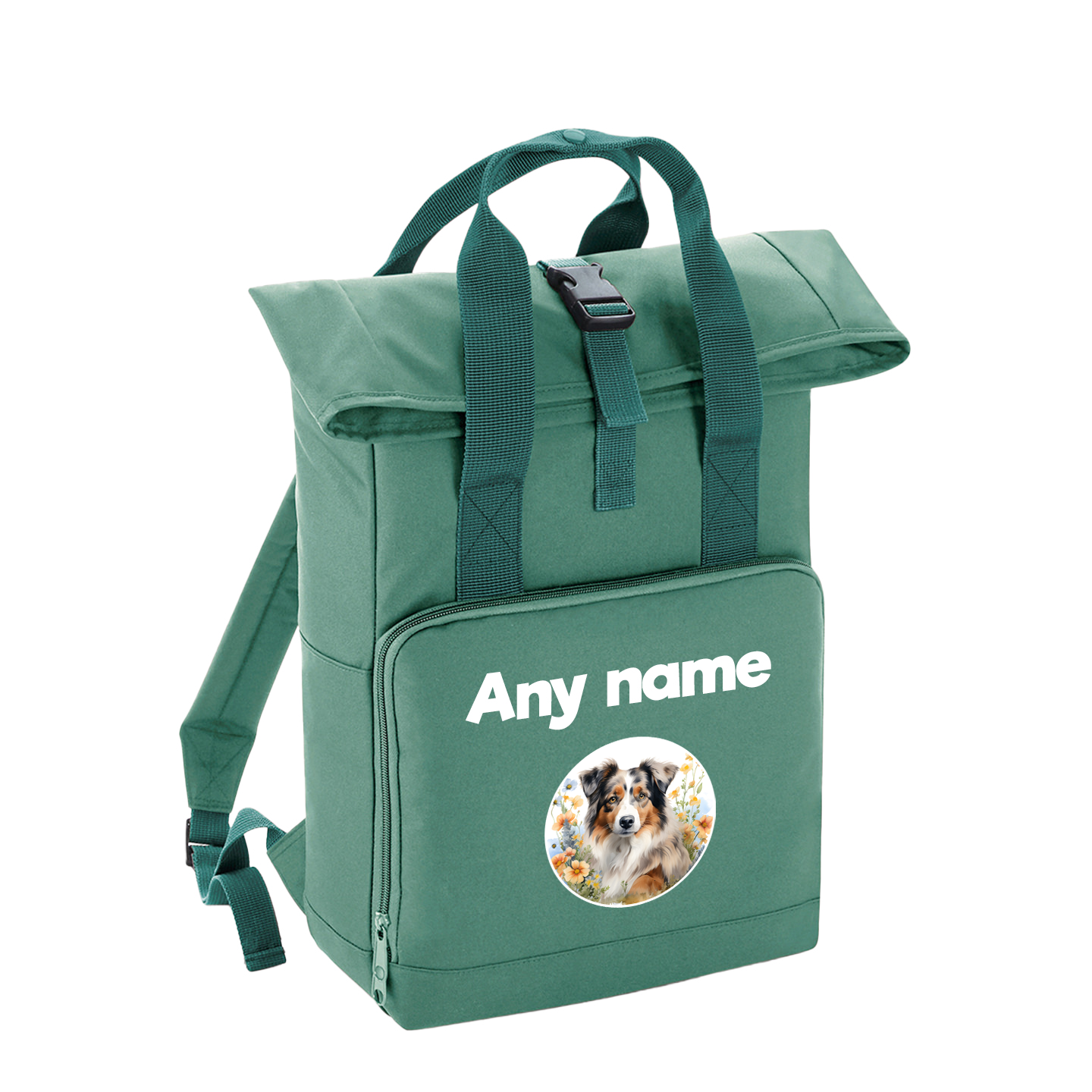 Overnighter Rucksack 14 Litres Sage Wildflower Dog Breed Design