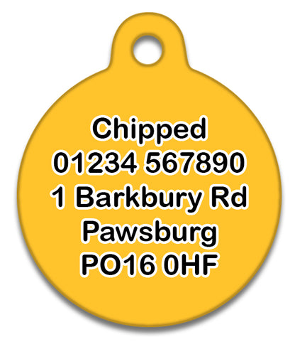 Blue Floral Wreath - Pet ID Tag