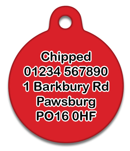 Campervan Red VW Dub Dog - Pet ID Tag