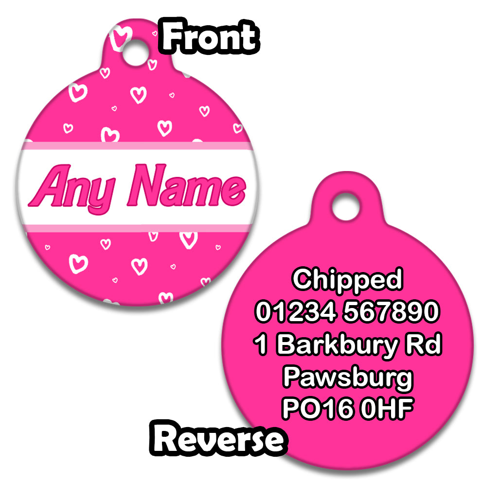 Barbie Hearts Pink- Pet ID Tag