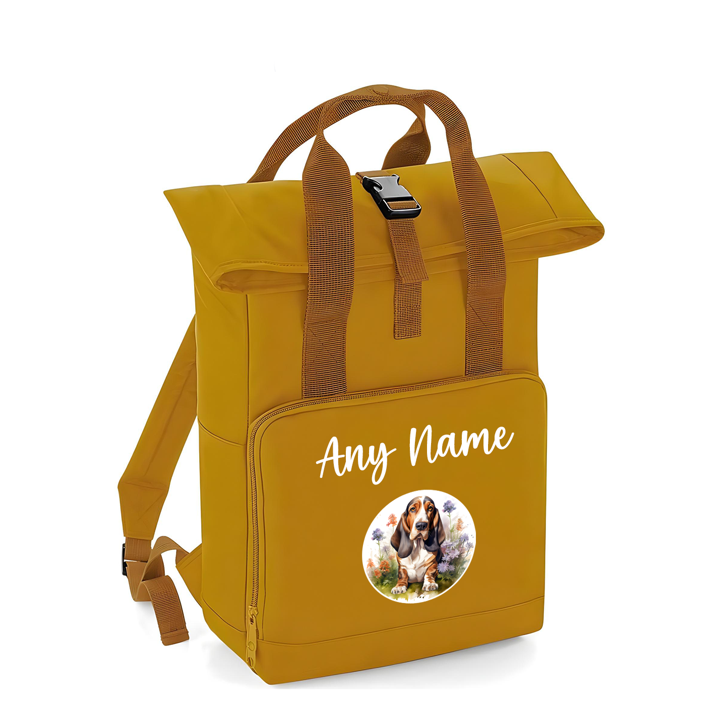 Overnighter Rucksack 14 Litres Mustard Wildflower Dog Breed Design