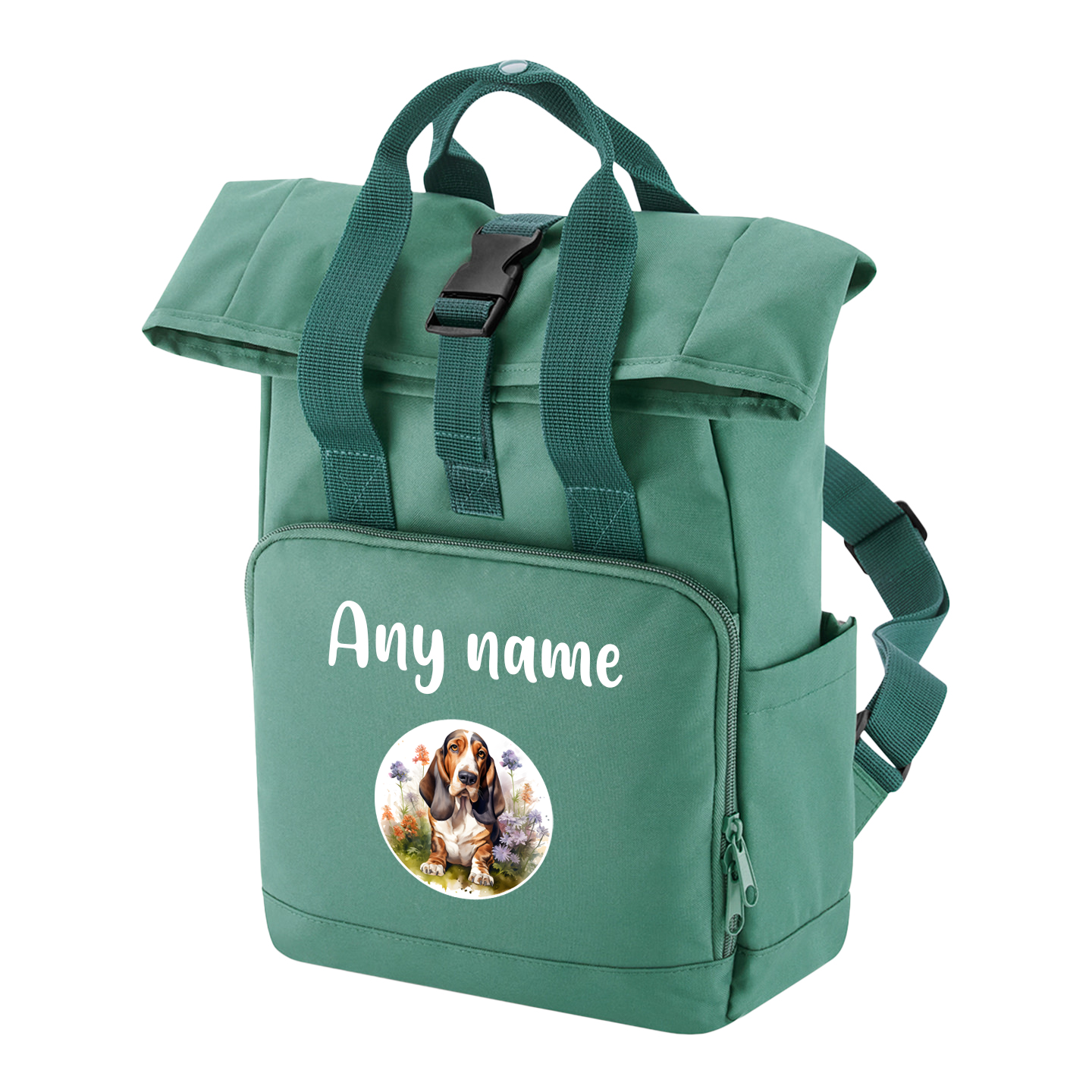 Travel Rucksack 9 Litres Sage Wildflower Dog Breed Design