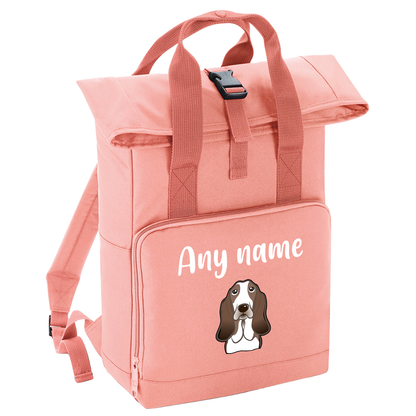 Overnighter Rucksack 14 Litres Peach Coral Any Breed Backpack With Custom Personalised Dog Name