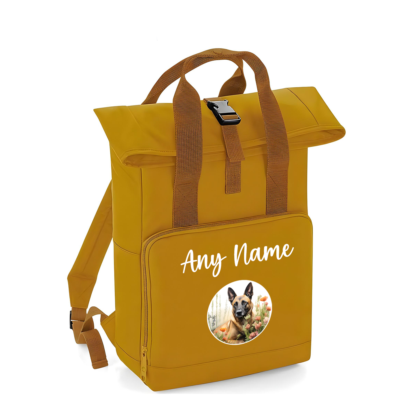 Overnighter Rucksack 14 Litres Mustard Wildflower Dog Breed Design