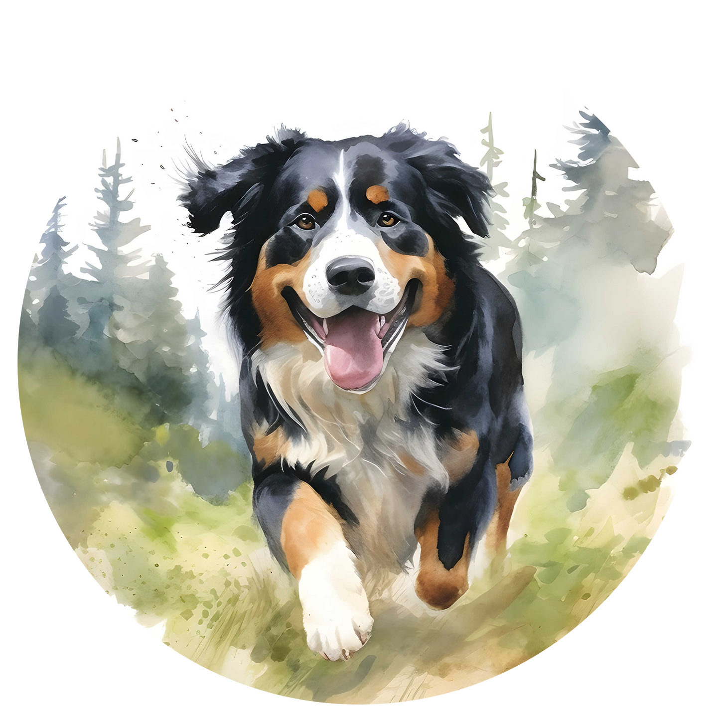Grey Any Breed Running Woodland Dog with Personalised Name Backpack
