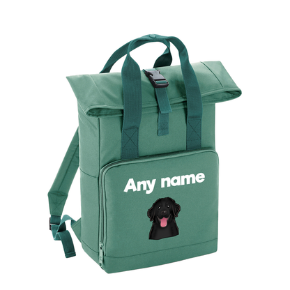 Overnighter Rucksack 14 Litres Sage Green Any Breed Backpack With Custom Personalised Dog Name