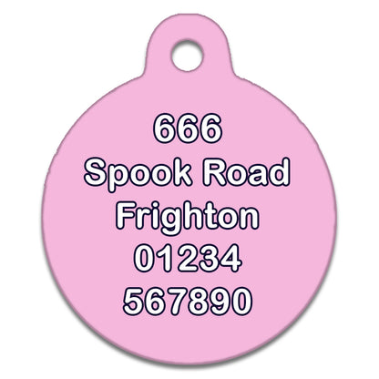 Boo Sign, Cute Ghost Pink Design - Pet Identity Tag