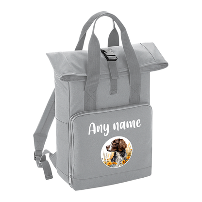 Overnighter Rucksack 14 Litres Grey Wildflower Dog Breed Design