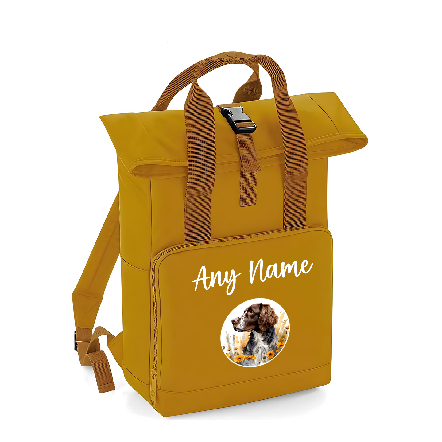 Overnighter Rucksack 14 Litres Mustard Wildflower Dog Breed Design