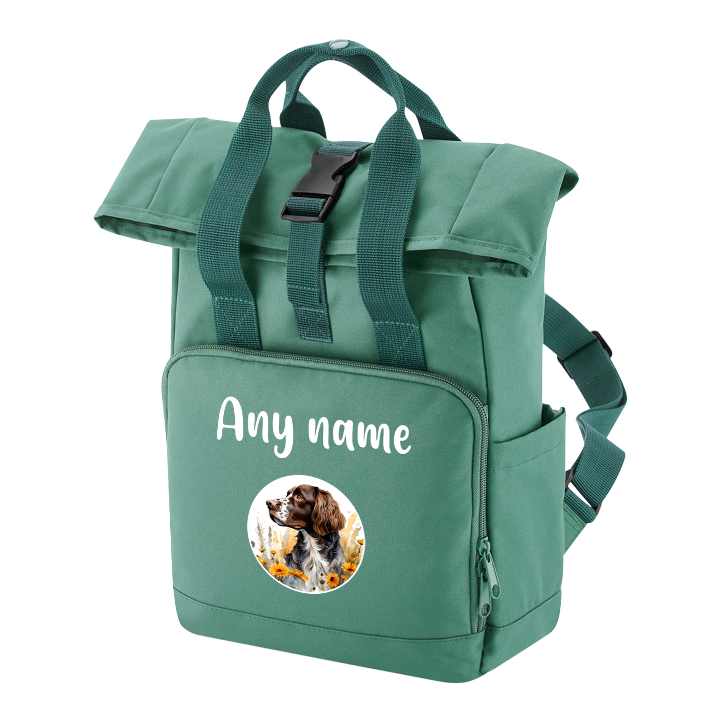 Travel Rucksack 9 Litres Sage Wildflower Dog Breed Design