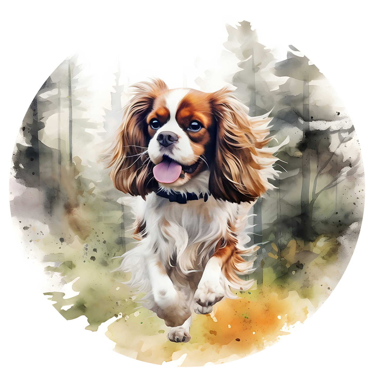 Grey Any Breed Running Woodland Dog with Personalised Name Backpack