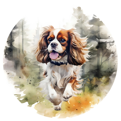 Grey Any Breed Running Woodland Dog with Personalised Name Backpack