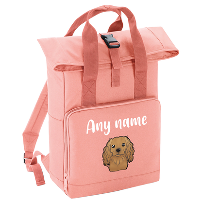 Overnighter Rucksack 14 Litres Peach Coral Any Breed Backpack With Custom Personalised Dog Name