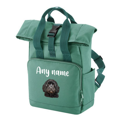 Travel Rucksack 9 Litres Sage Green Any Breed Backpack With Custom Personalised Dog Name