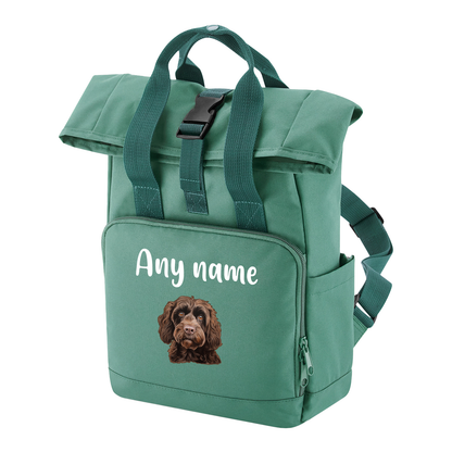 Travel Rucksack 9 Litres Sage Green Any Breed Backpack With Custom Personalised Dog Name