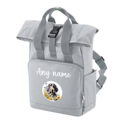 Travel Rucksack 9 Litres Grey Wildflower Dog Breed Design
