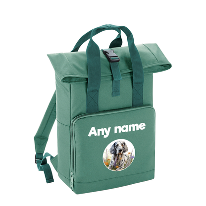 Overnighter Rucksack 14 Litres Sage Wildflower Dog Breed Design