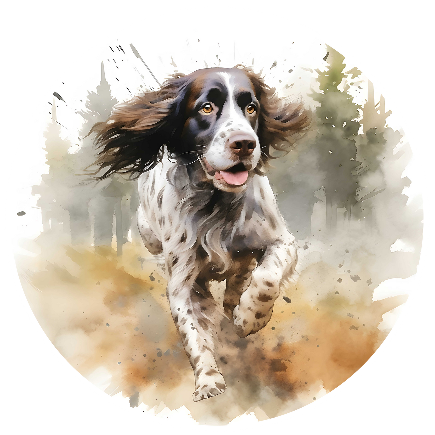 Grey Any Breed Running Woodland Dog with Personalised Name Backpack