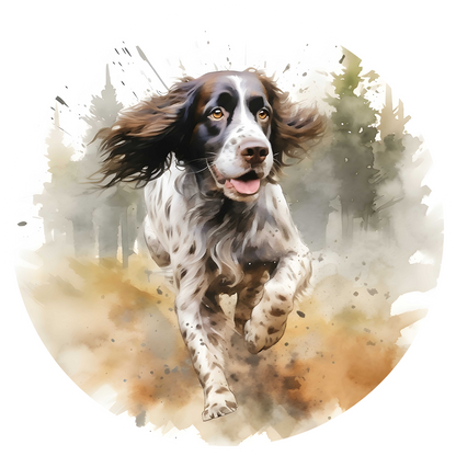 Grey Any Breed Running Woodland Dog with Personalised Name Backpack