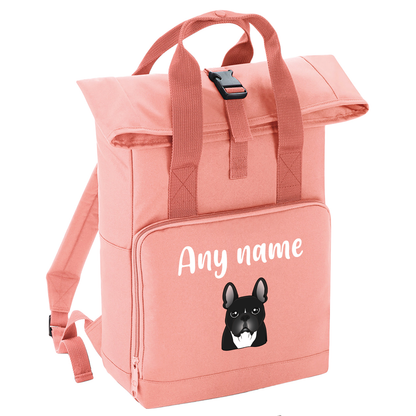 Overnighter Rucksack 14 Litres Peach Coral Any Breed Backpack With Custom Personalised Dog Name