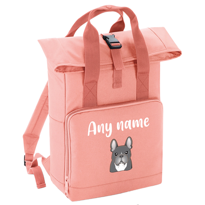Overnighter Rucksack 14 Litres Peach Coral Any Breed Backpack With Custom Personalised Dog Name