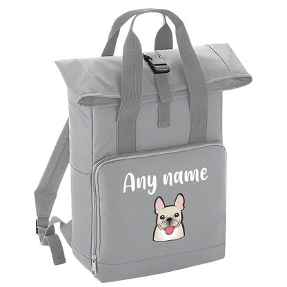 Overnighter Rucksack 14 Litres Grey Any Breed Backpack With Custom Personalised Dog Name