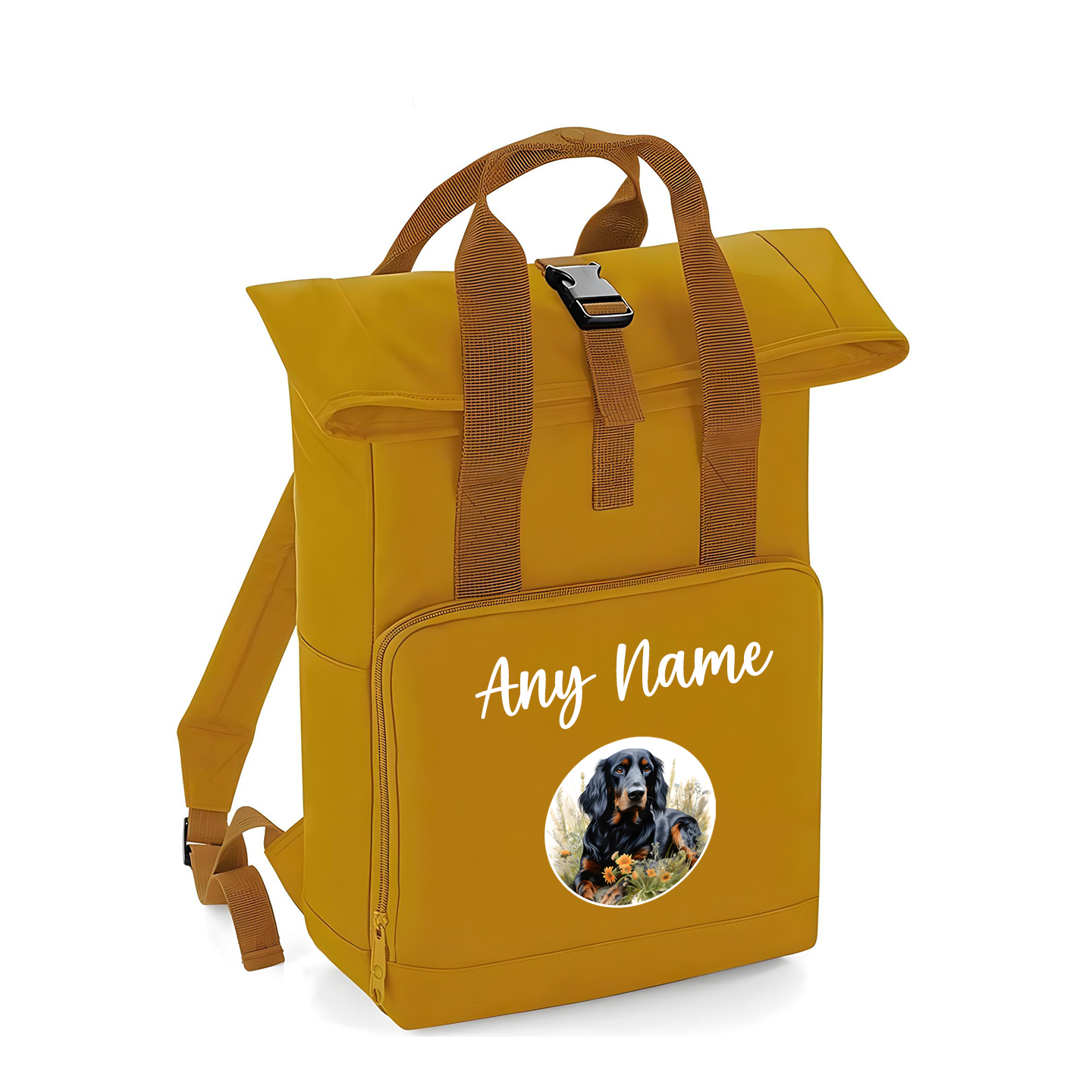 Overnighter Rucksack 14 Litres Mustard Wildflower Dog Breed Design