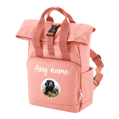 Travel Rucksack 9 Litres Peach Coral Wildflower Dog Breed Design