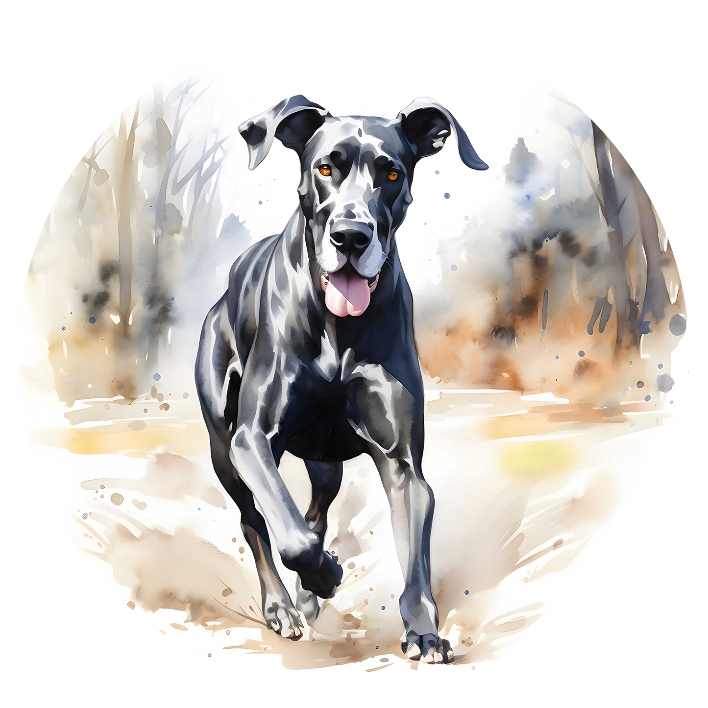 Grey Any Breed Running Woodland Dog with Personalised Name Backpack