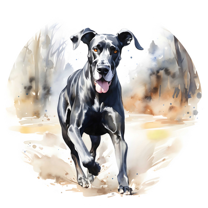 Grey Any Breed Running Woodland Dog with Personalised Name Backpack