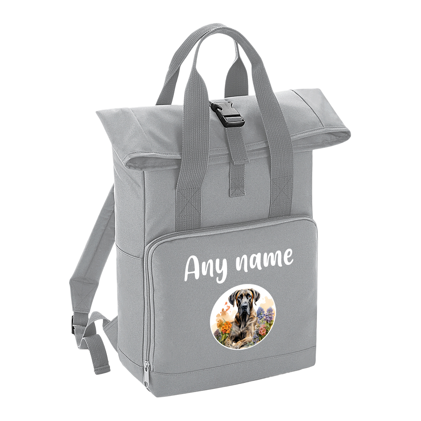 Overnighter Rucksack 14 Litres Grey Wildflower Dog Breed Design