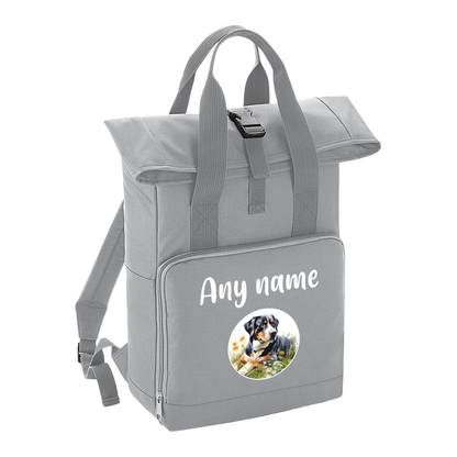 Overnighter Rucksack 14 Litres Grey Wildflower Dog Breed Design