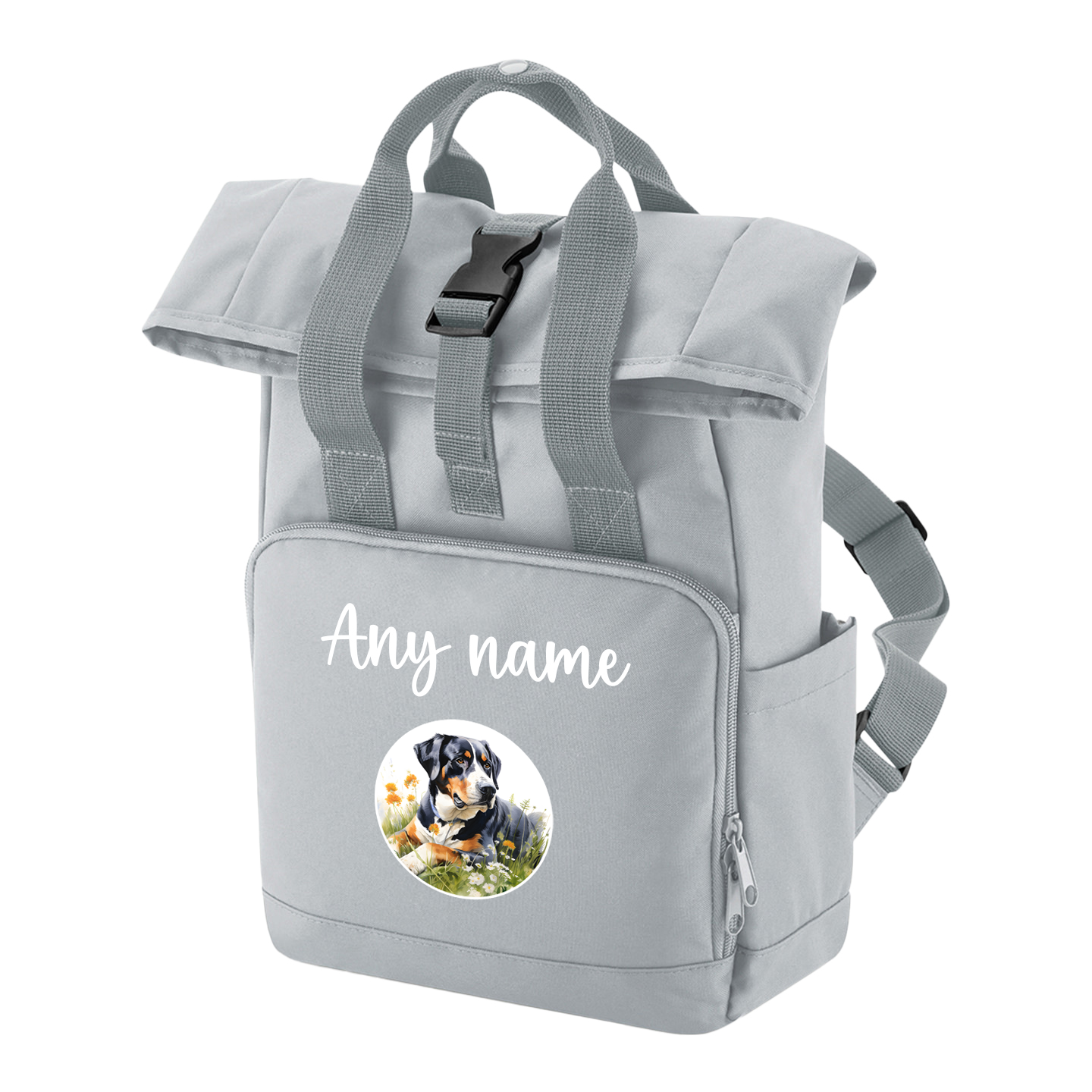 Travel Rucksack 9 Litres Grey Wildflower Dog Breed Design