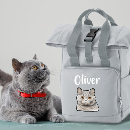 Mustard Cat Breed with Personalised Name Backpack