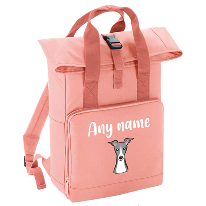 Overnighter Rucksack 14 Litres Peach Coral Any Breed Backpack With Custom Personalised Dog Name