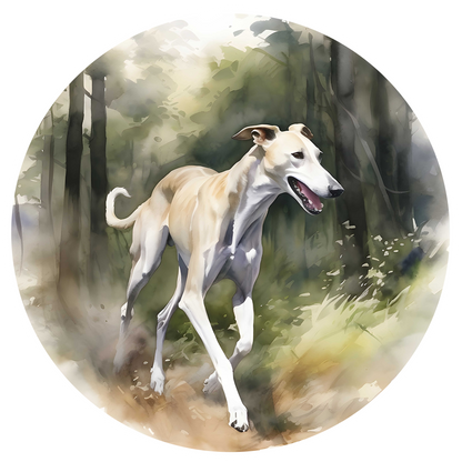 Grey Any Breed Running Woodland Dog with Personalised Name Backpack