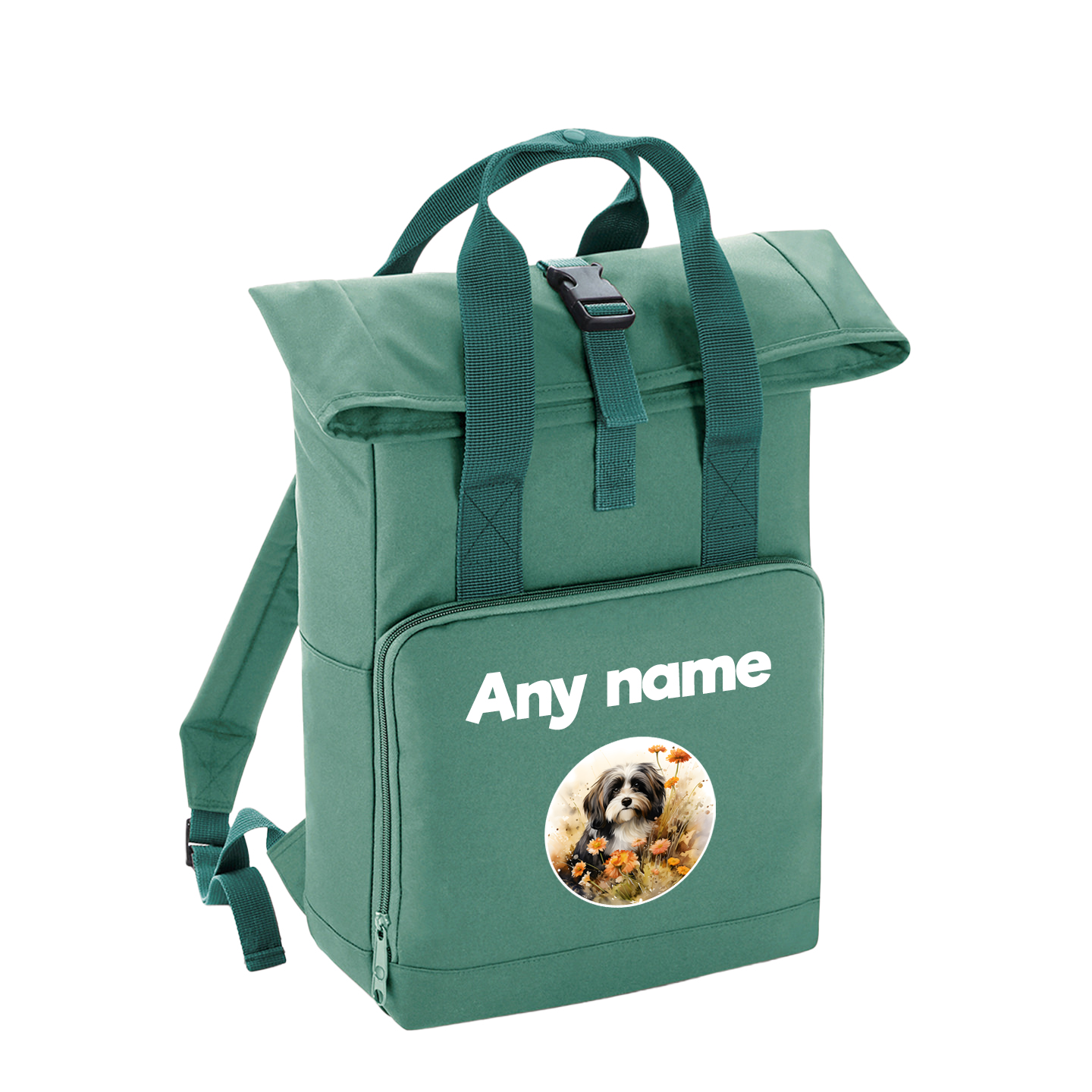 Overnighter Rucksack 14 Litres Sage Wildflower Dog Breed Design