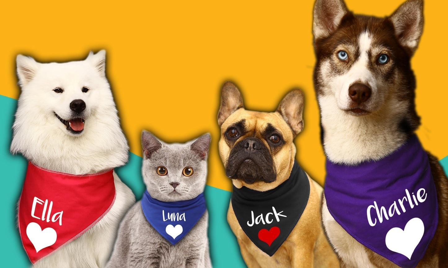 Purple Heart Any Wording Or Name Dog Bandana