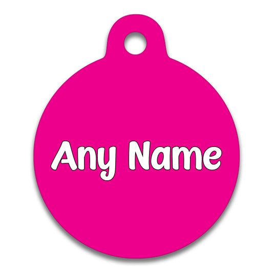 Hot Pink Plain Colour - Pet ID Tag