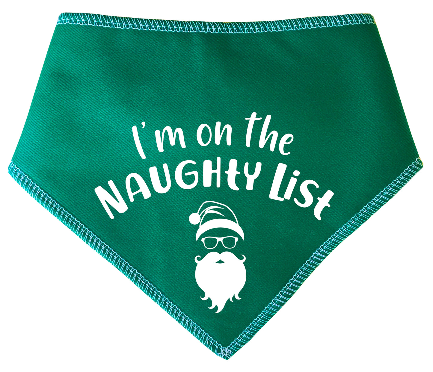 I'm On The Naughty List  Cool Santa Dog Bandana